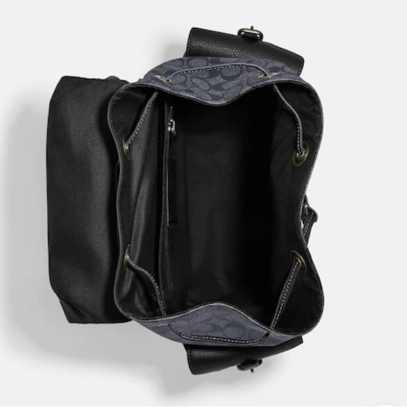 NWT Coach Hudson Backpack in Signature - Gunmetal/charcoal/black - Picture 3 of 15